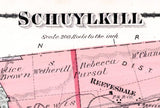 1875 Map of Schuylkill Township Schuylkill County Pennsylvania