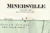 1875 Town Map of Minersville Schuylkill County Pennsylvania