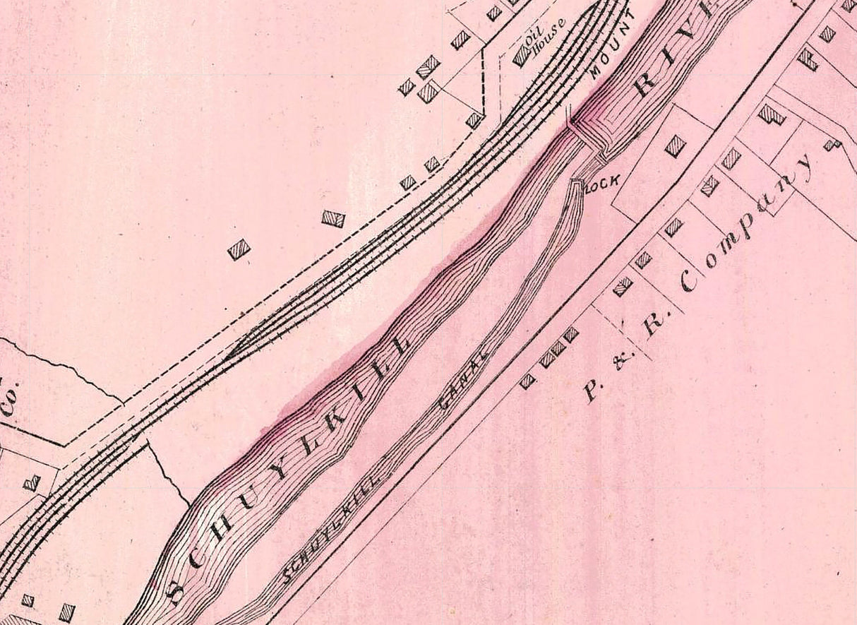 1875 Town Map of Mount Carbon Schuylkill County Pennsylvania