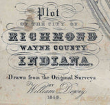 1840 Map of Richmond Wayne County Indiana