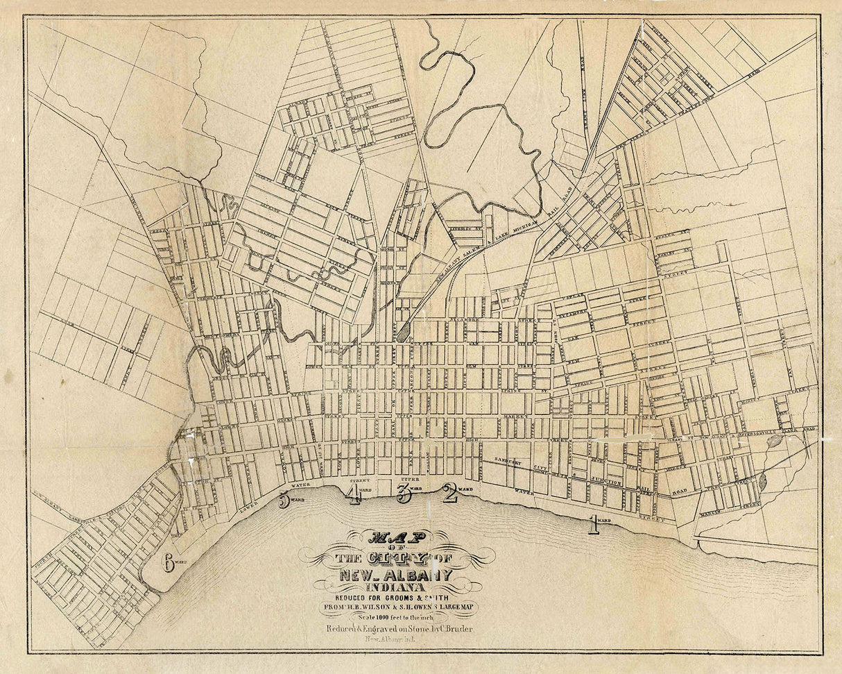 1856 Map of New Albany Indiana