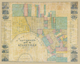 1860 Town Map of Evansville Indiana