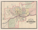 1879 Map of The City of Huntington Indiana