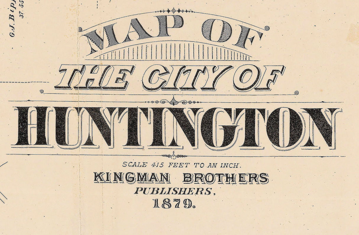 1879 Map of The City of Huntington Indiana
