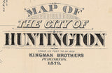 1879 Map of The City of Huntington Indiana