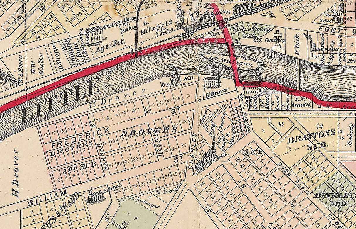 1879 Map of The City of Huntington Indiana