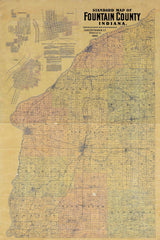 1897 Farm Line Map of Fountain County Indiana