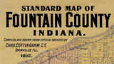 1897 Farm Line Map of Fountain County Indiana