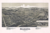 1901 Panoramic Map of Zelienople Butler County Pennsylvania