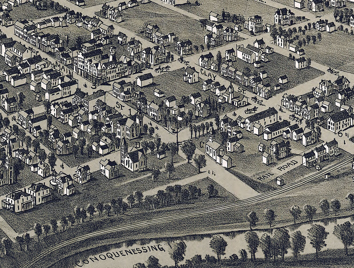 1901 Panoramic Map of Zelienople Butler County Pennsylvania