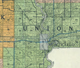 1910 Farm Line Map of White County Indiana