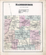 1875 Map of Harrisburgh Township Lewis County New York