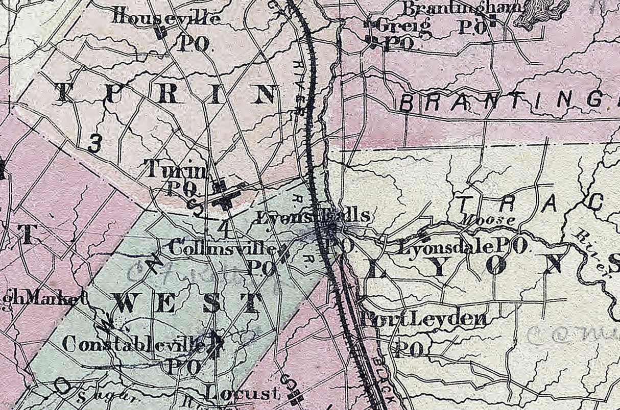 1875 Map of Lewis County New York