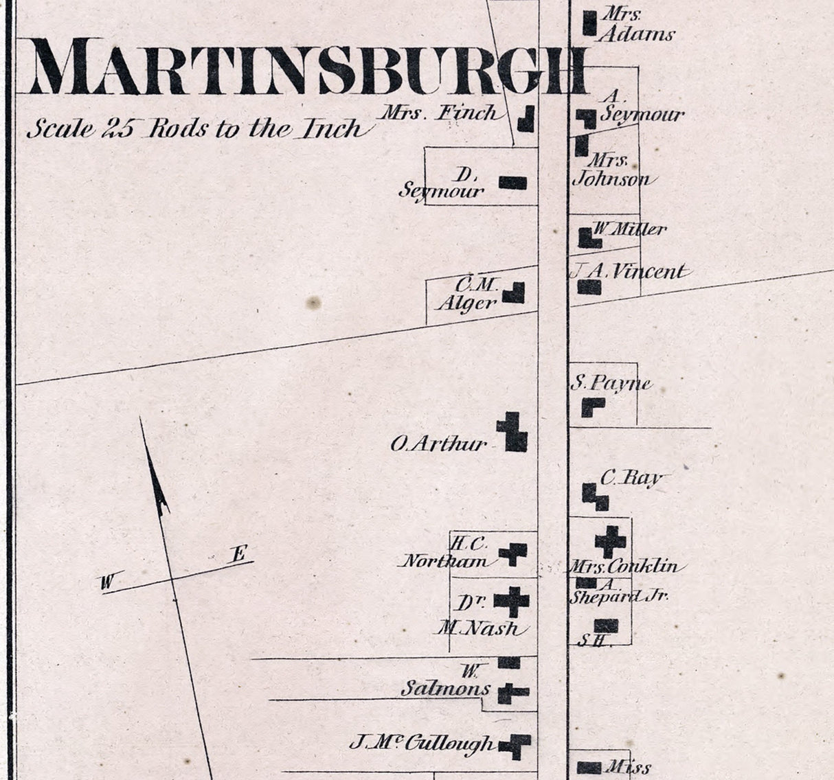 1875 Map of Martinsburgh Township Lewis County New York