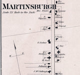 1875 Map of Martinsburgh Township Lewis County New York