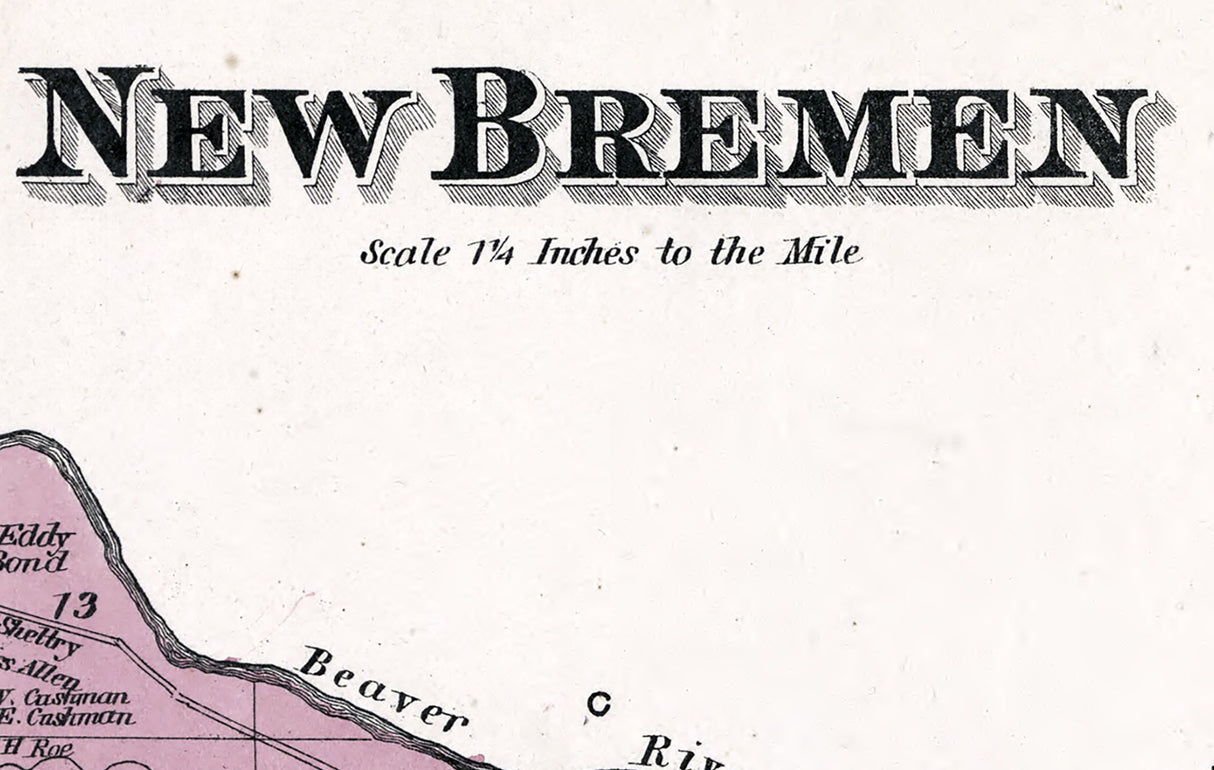 1875 Map of New Bremen Township Lewis County New York