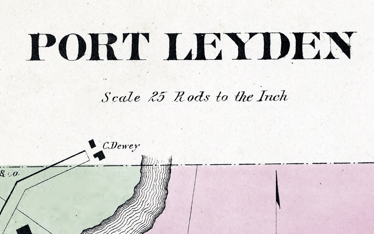 1875 Town Map of Port Leyden Lewis County New York