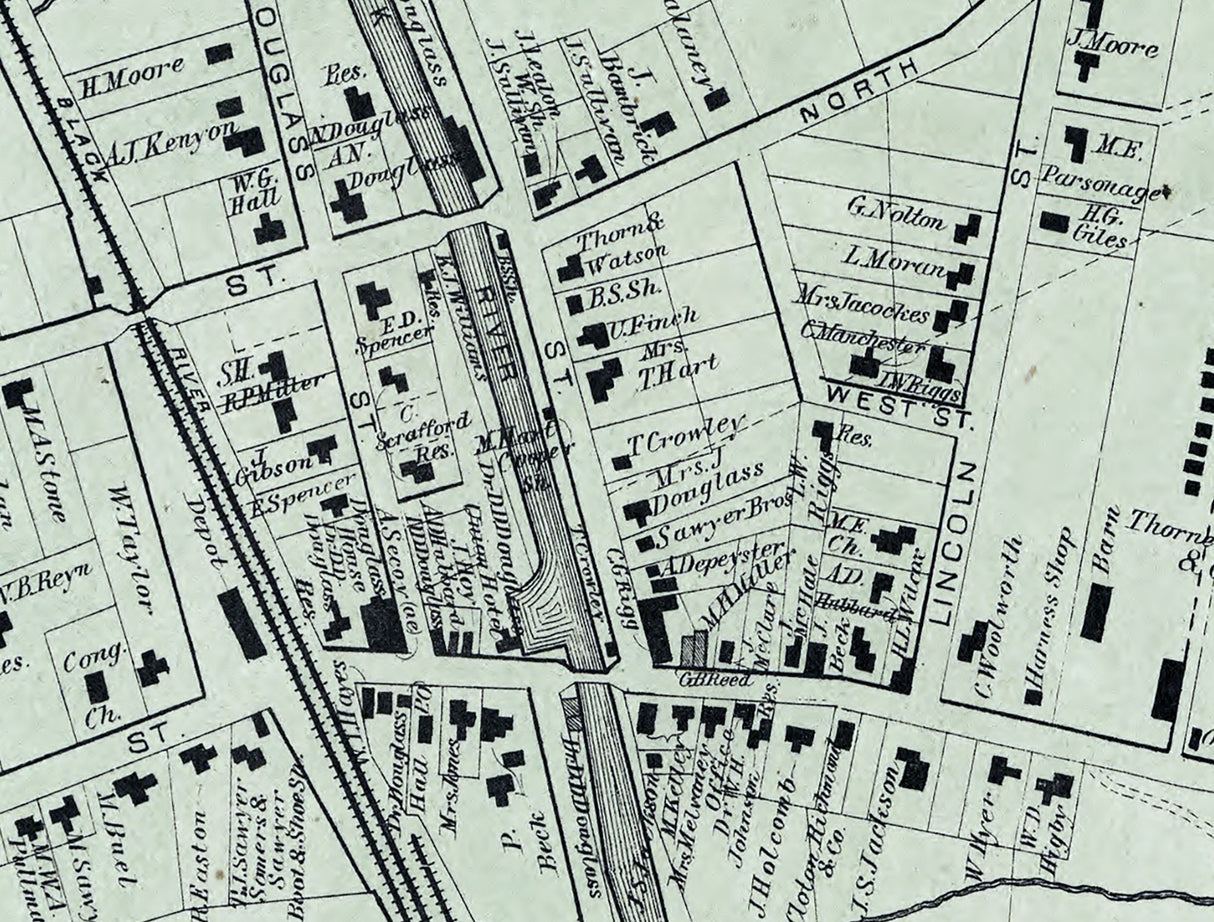 1875 Town Map of Port Leyden Lewis County New York