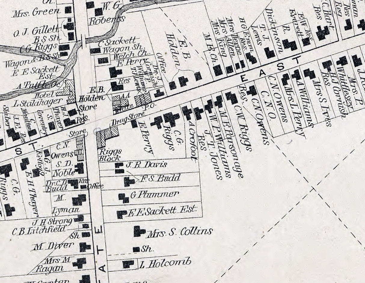 1875 Town Map of Turin Lewis County New York