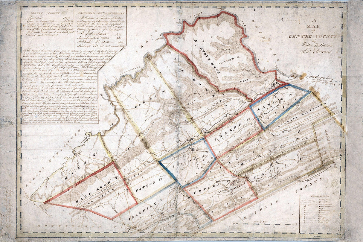 1816 Map of Centre County Pennsylvania