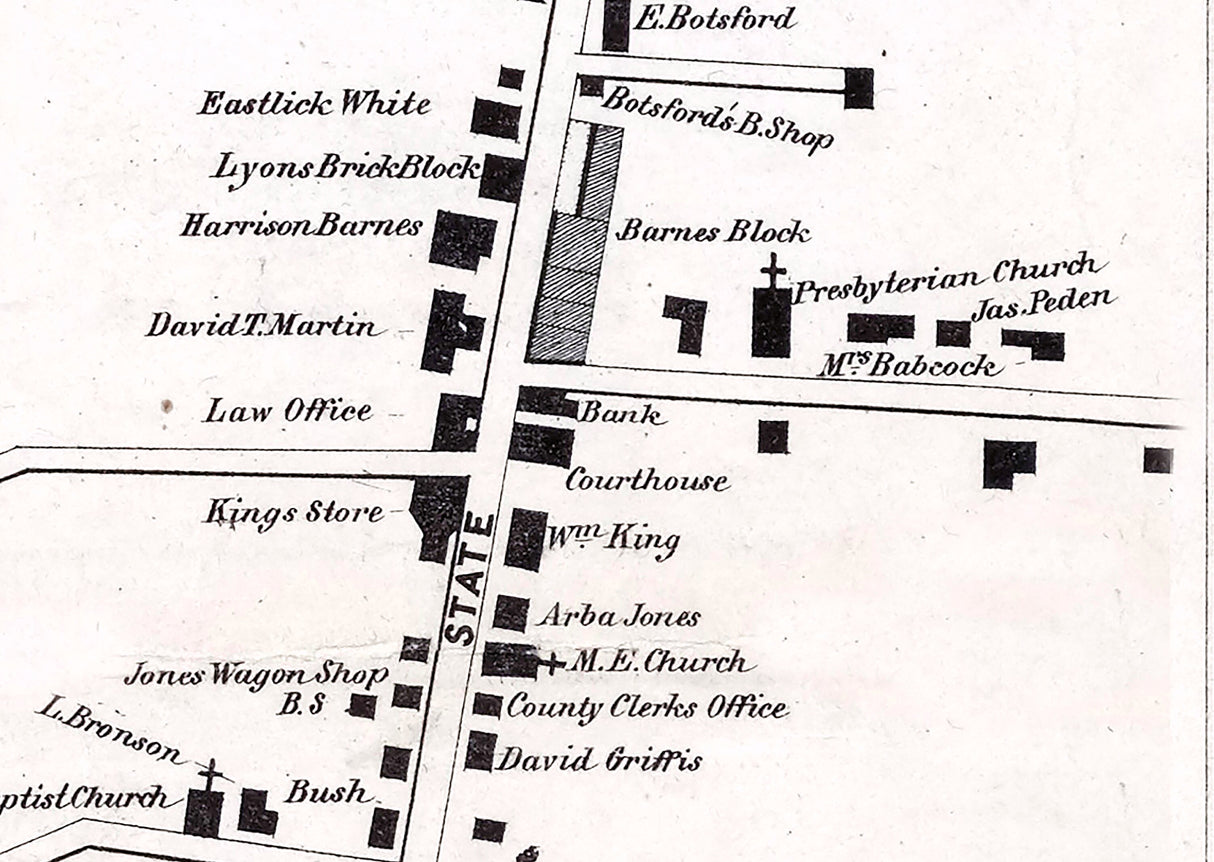 1857 Map of Martinsburgh Lewis County New York