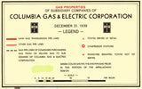 1939 Pipeline Map of Columbia Gas Corporation Pipelines & Compressor Stations PA OH WVA