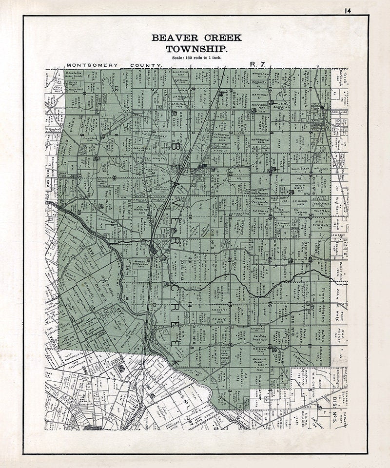 1896 Map of Beaver Creek Township Greene County Ohio