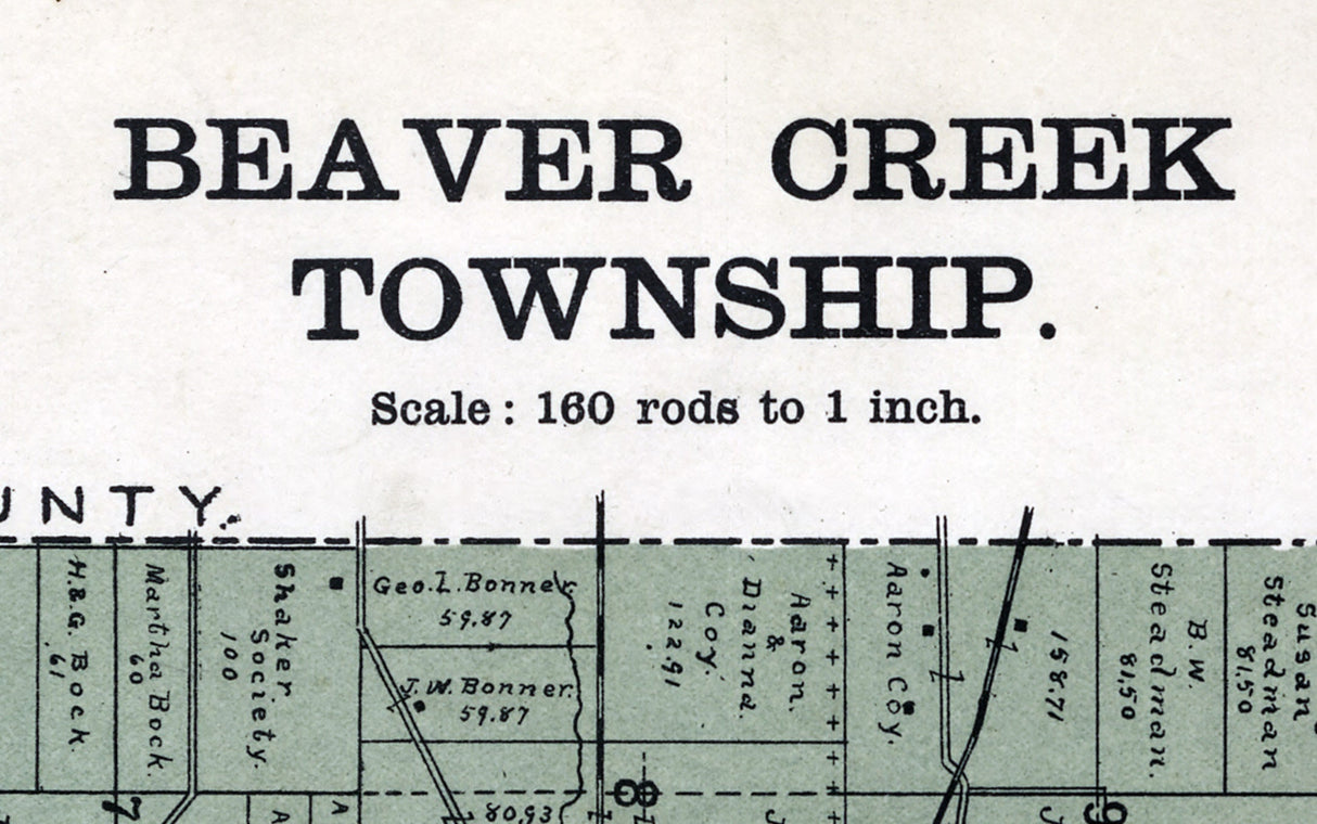 1896 Map of Beaver Creek Township Greene County Ohio