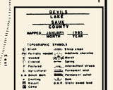 1985 Map of Devils Lake Sauk County Wisconsin