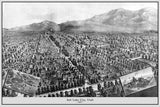 1887 Panoramic Map of Salt Lake City Utah