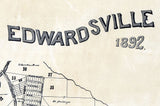 1892 Town Map of Edwardsville Madison County Illinois
