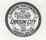1907 Town Map of Carson City Nevada
