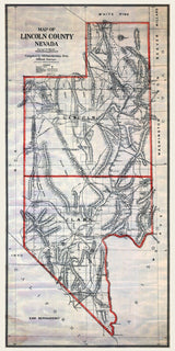 1908 Map of Lincoln and Clark County Nevada