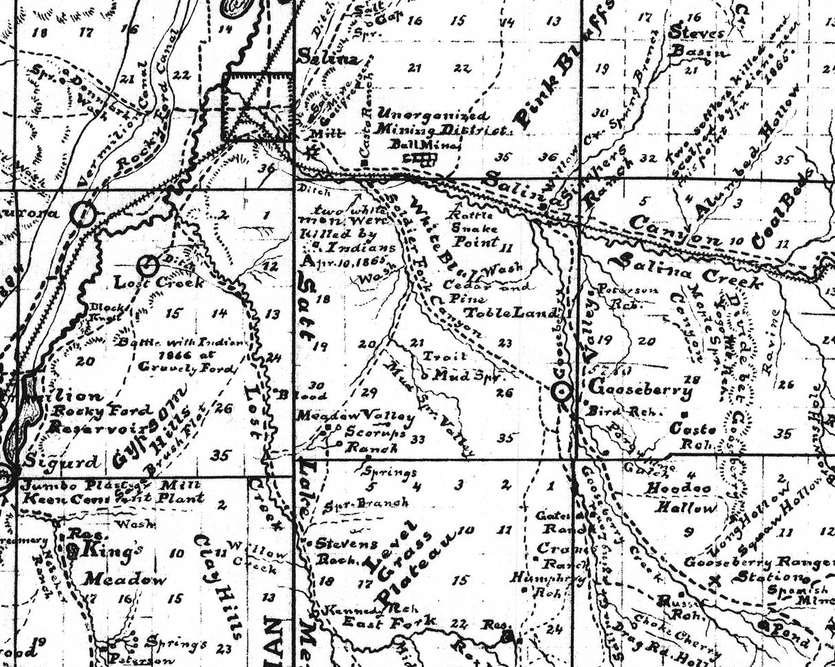 1915 Map of Sevier County Utah