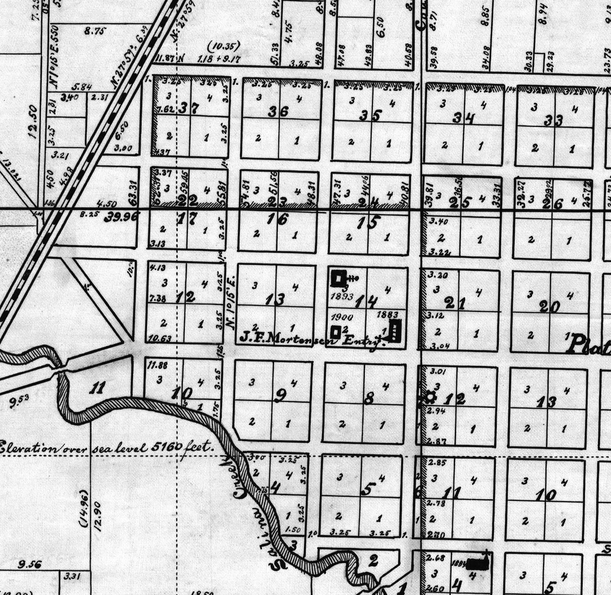 1915 Map of The Town of Salina Sevier County Utah
