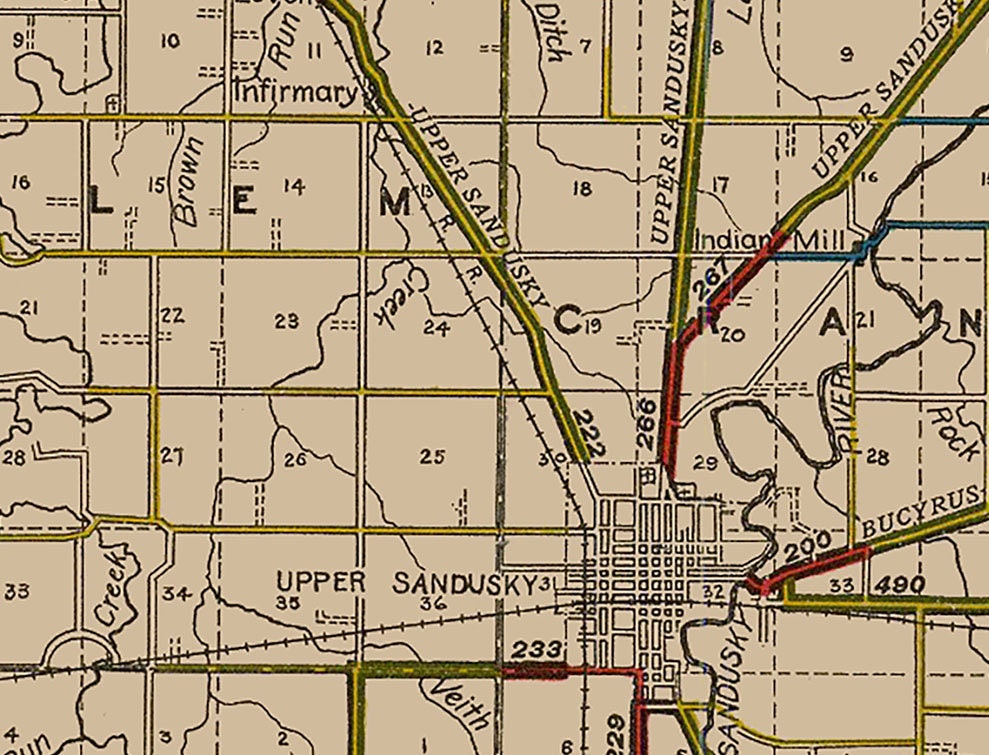 1919 Map of Wyandot County Ohio