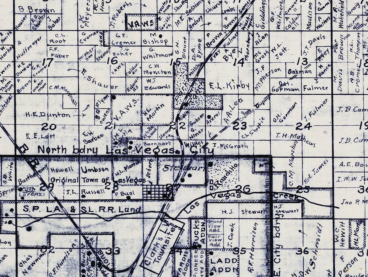 1920 Map of the Las Vegas Valley Nevada