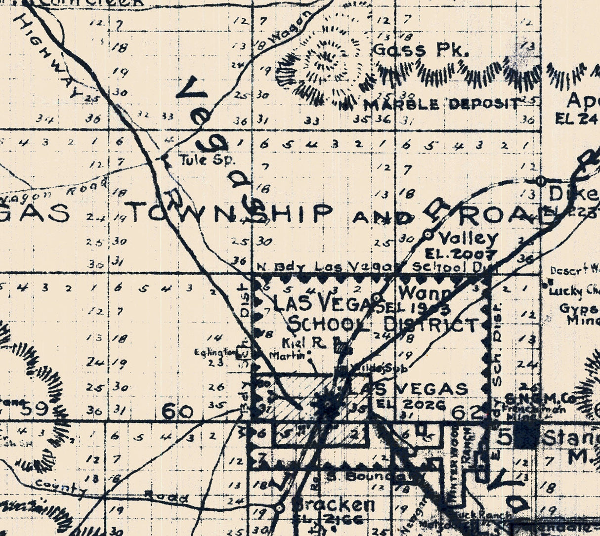 1927 Map of Clark County Nevada