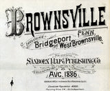 1886 Town Map of Brownsville Fayette County Pennsylvania