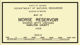 1959 Map of Morse Reservoir Hamilton County Indiana