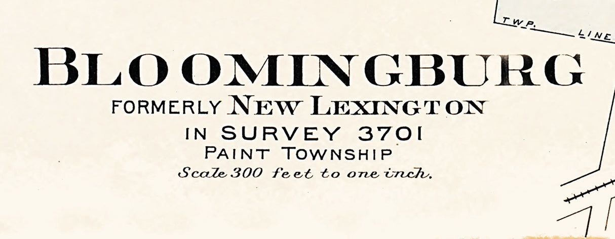 1913 Town Map of Bloomingburg Fayette County Ohio