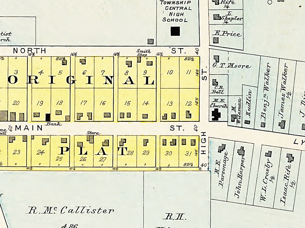 1913 Town Map of Good Hope Fayette County Ohio