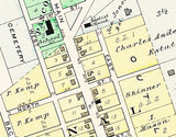 1913 Town Map of Waterloo Fayette County Ohio