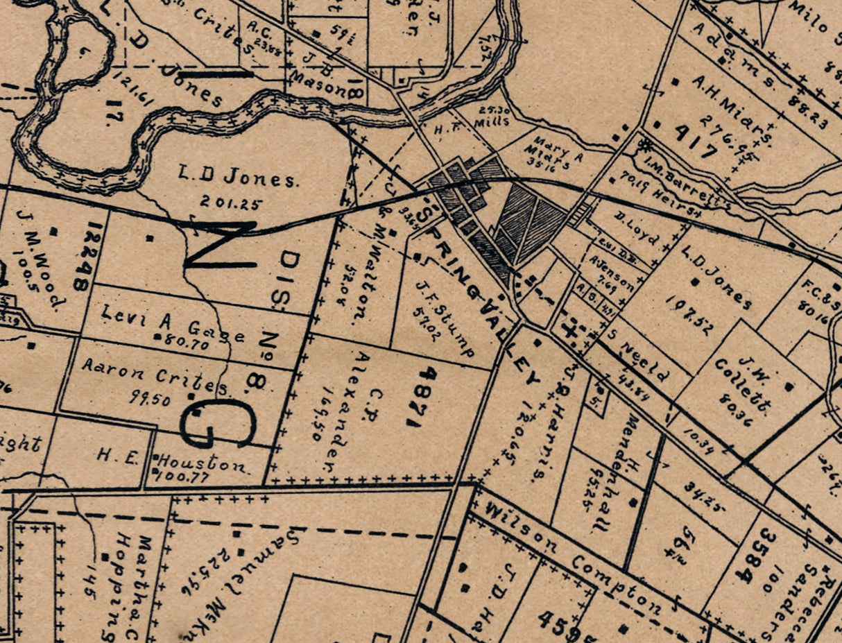 1896 Map of Spring Valley Township Greene County Ohio