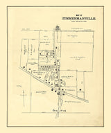 1896 Town Map of Zimmermanville Greene County Ohio
