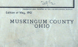 1912 Map of Muskingum County Ohio