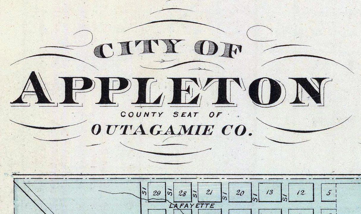 1878 Map of Appleton Outagamie County Wisconsin