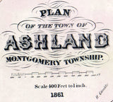 1861 Town Map of Ashland Ohio