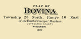 1889 Map of Bovina Township Outagamie County Wisconsin