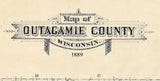 1889 Map of Outagamie County Wisconsin